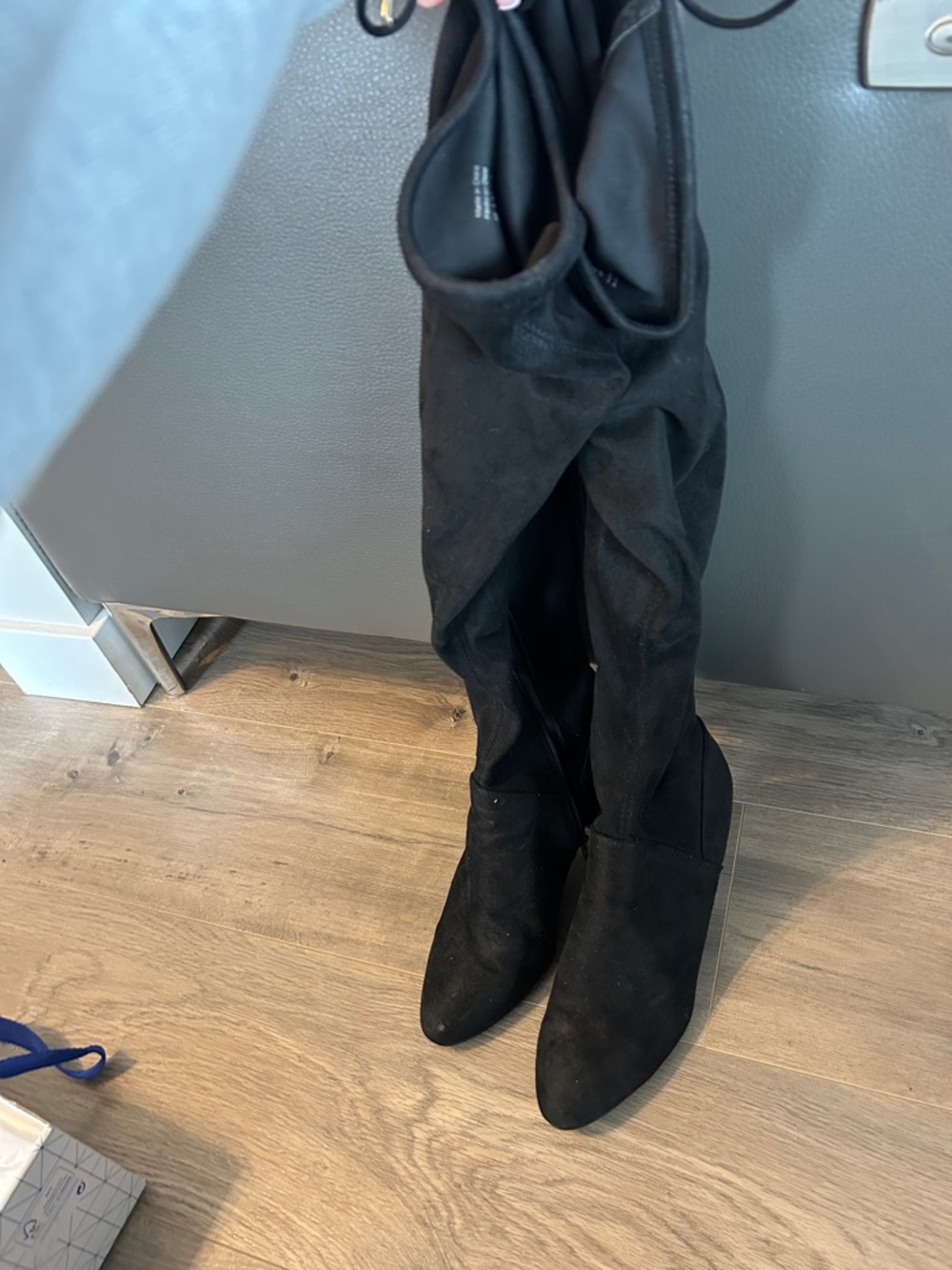 Call It Spring Black Over-the-Knee Suede Boots